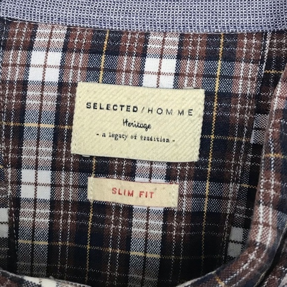 Selected Homme Heritage Slim Fit Plaid Button Down Shirt - Picture 8 of 11